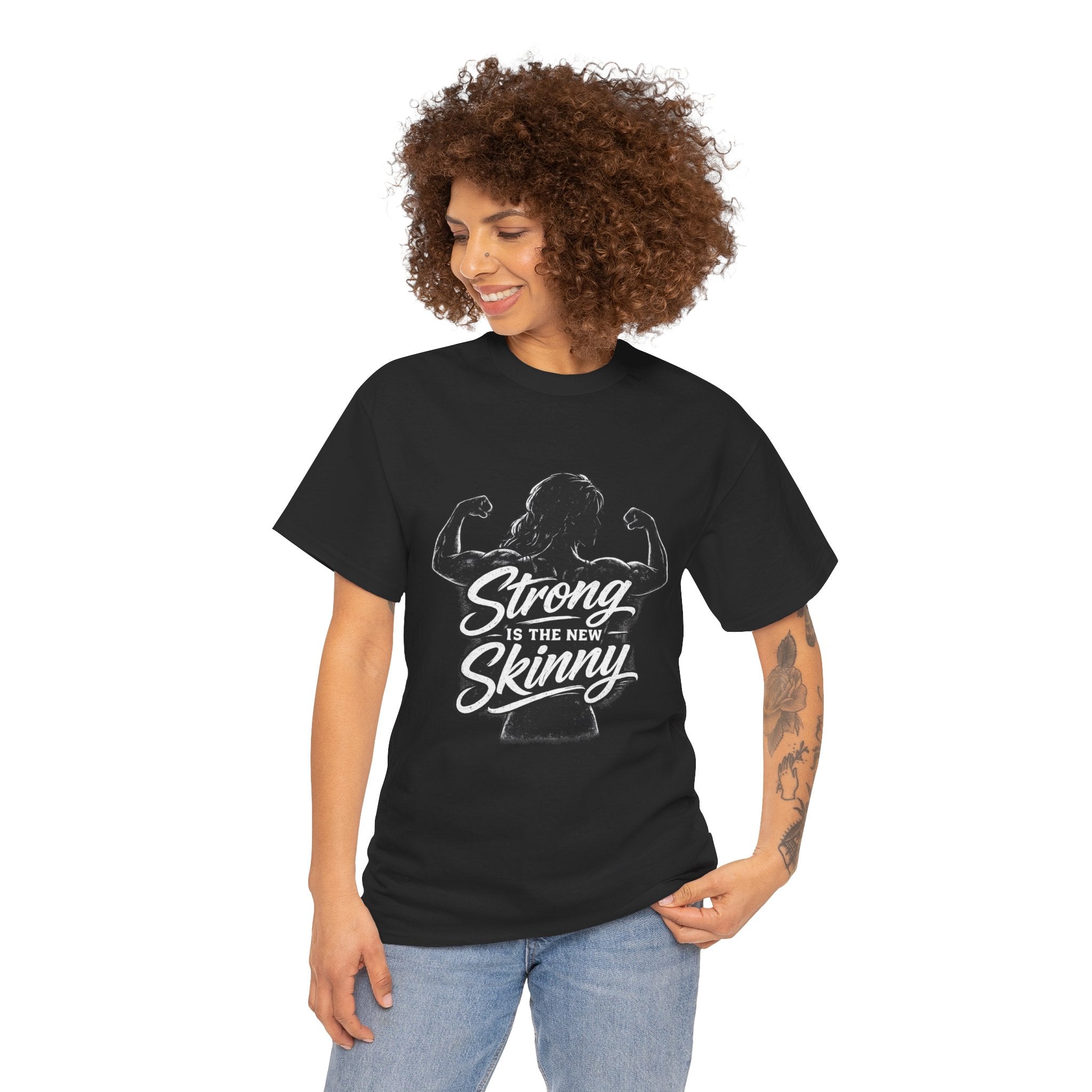 Strong Is The New Skinny T-Shirt | Women's Empowerment Gym Shirt | Weightlifting Gift for Her