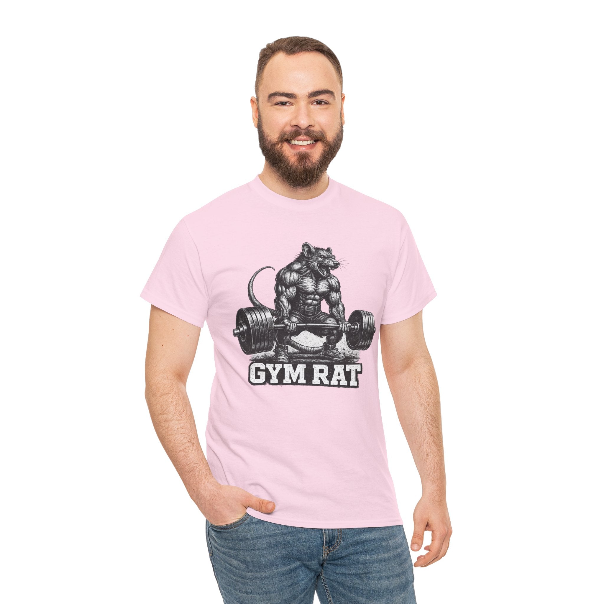 Gym Rat T-Shirt – Muscular Rat Deadlift Weightlifting Graphic Tee