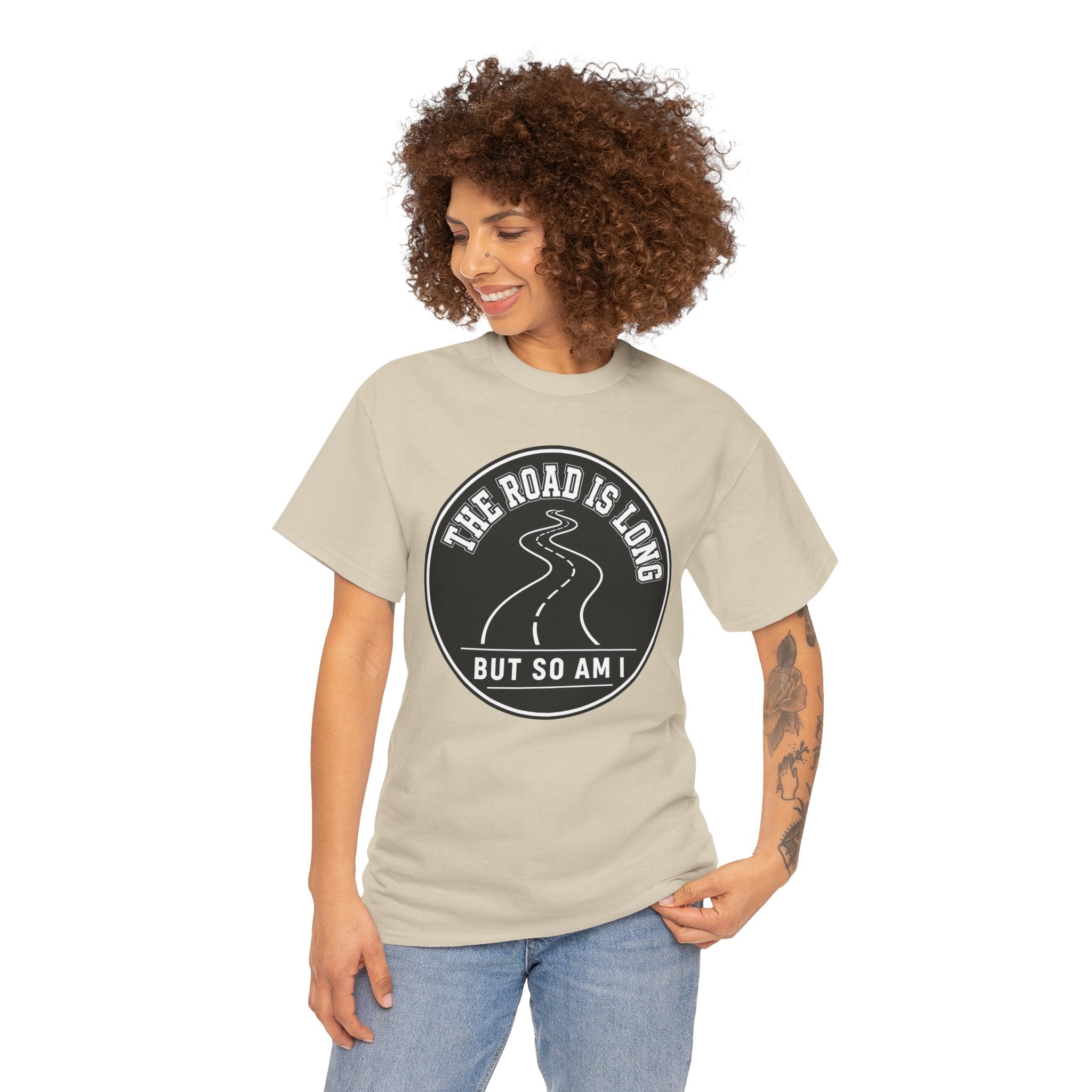 The Road Is Long But So Am I T-Shirt – Funny Endurance Running Graphic Tee