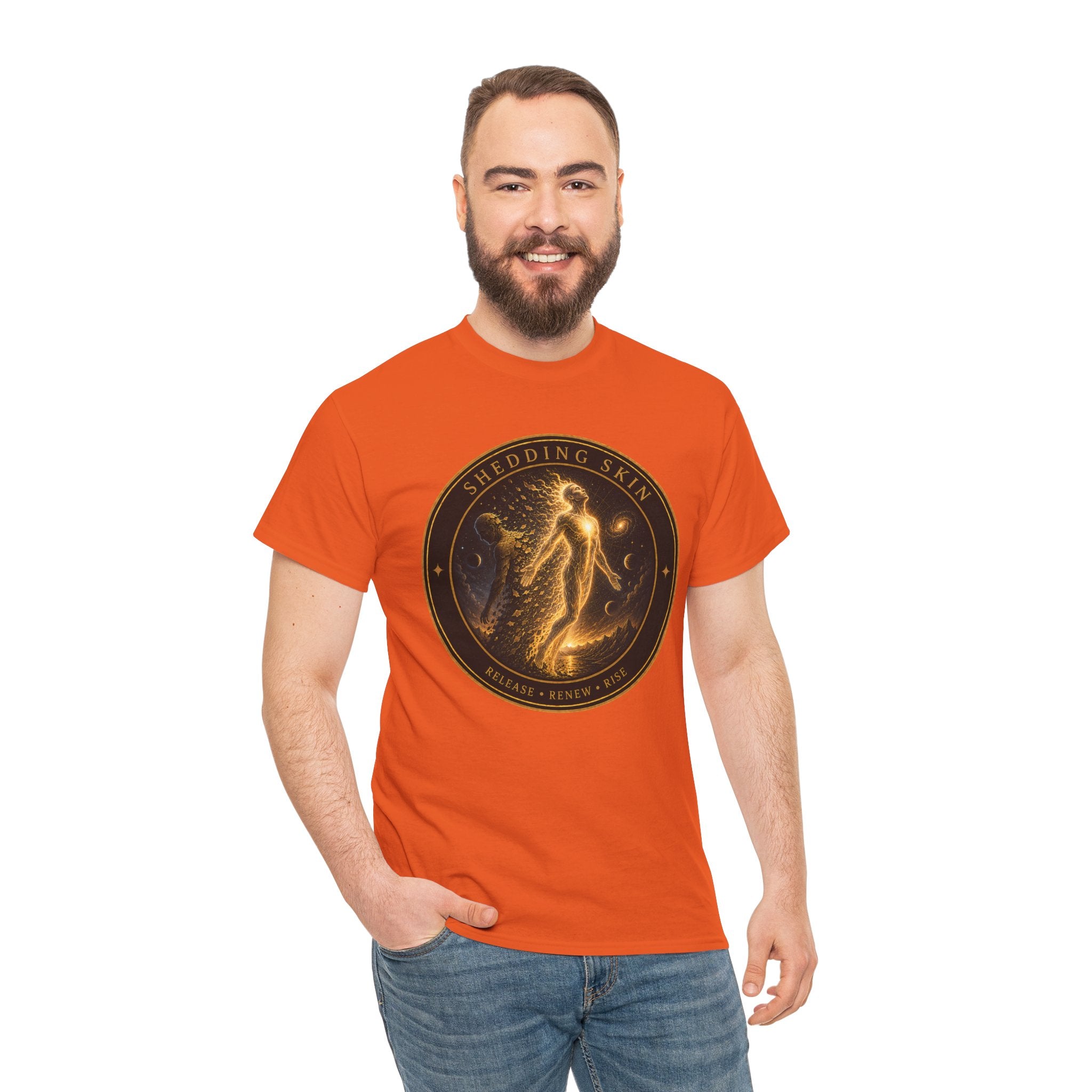 Shedding Skin Badge T-Shirt – Spiritual Renewal Graphic Tee