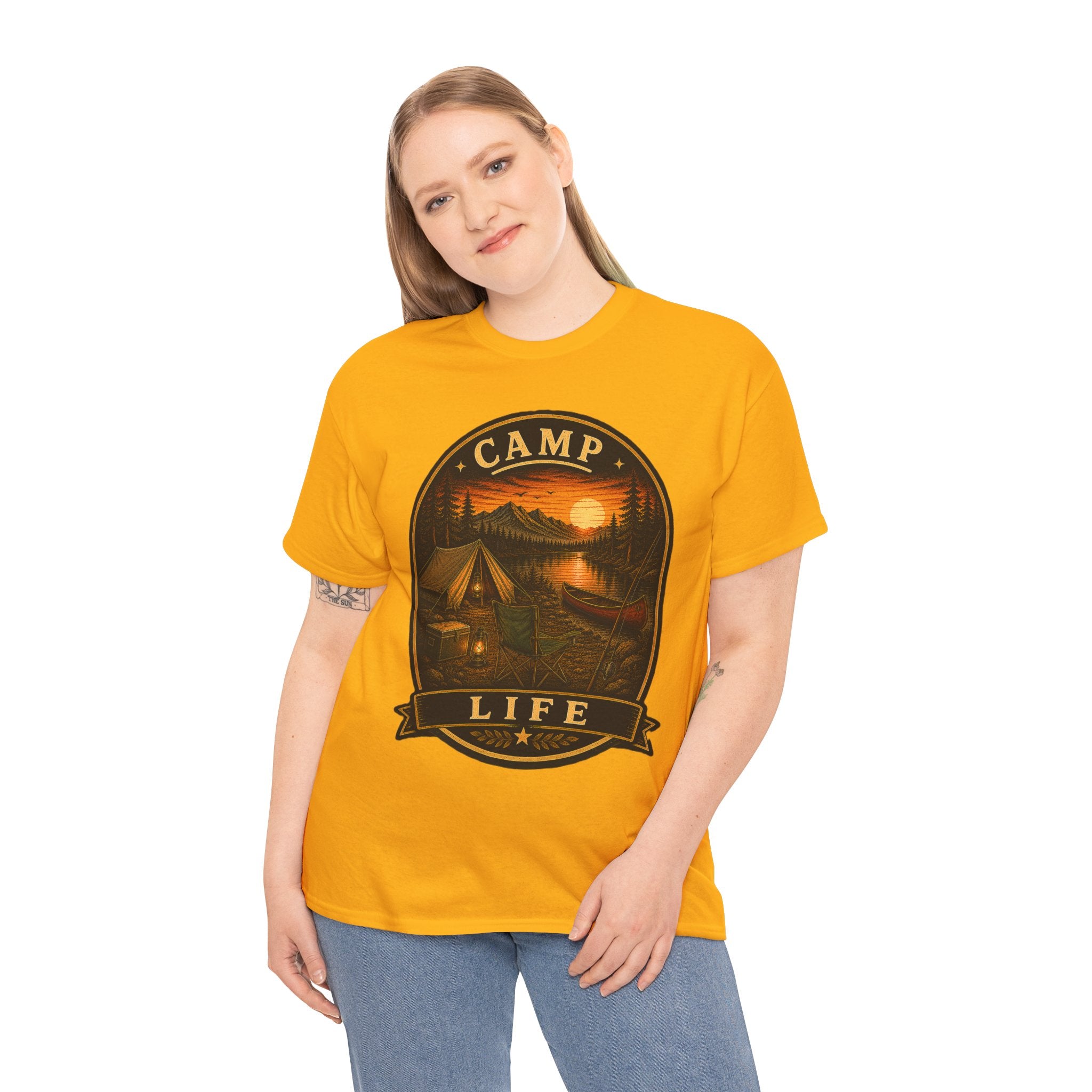 Camp Life T Shirt – Vintage Sunset Camping Graphic Tee