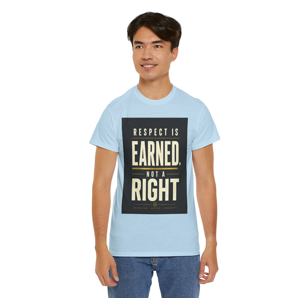 Respect Is Earned Not a Right T Shirt – Motivational Quote Graphic Tee for Men & Women