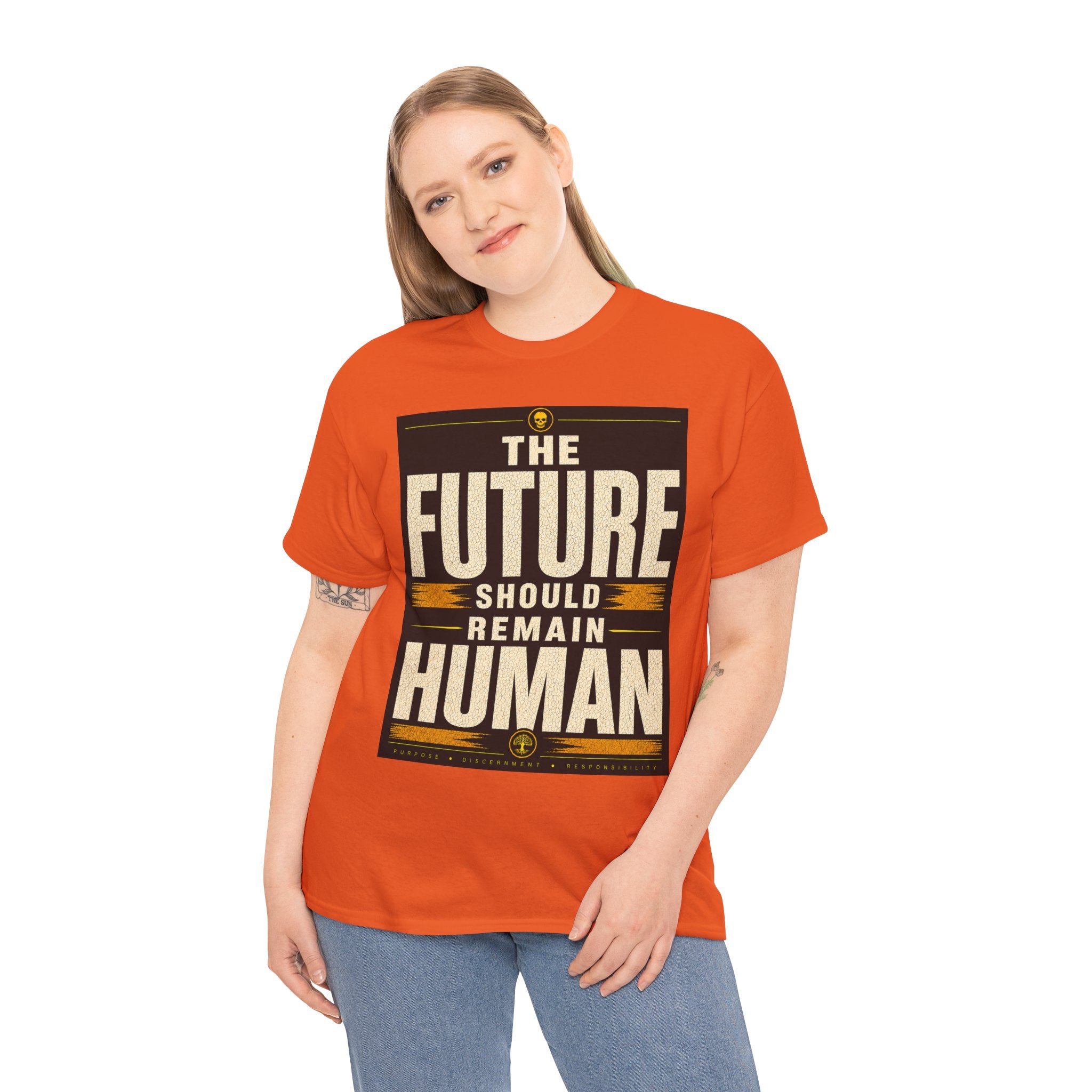 The Future Should Remain Human T Shirt – Retro Anti AI Philosophy Graphic Tee