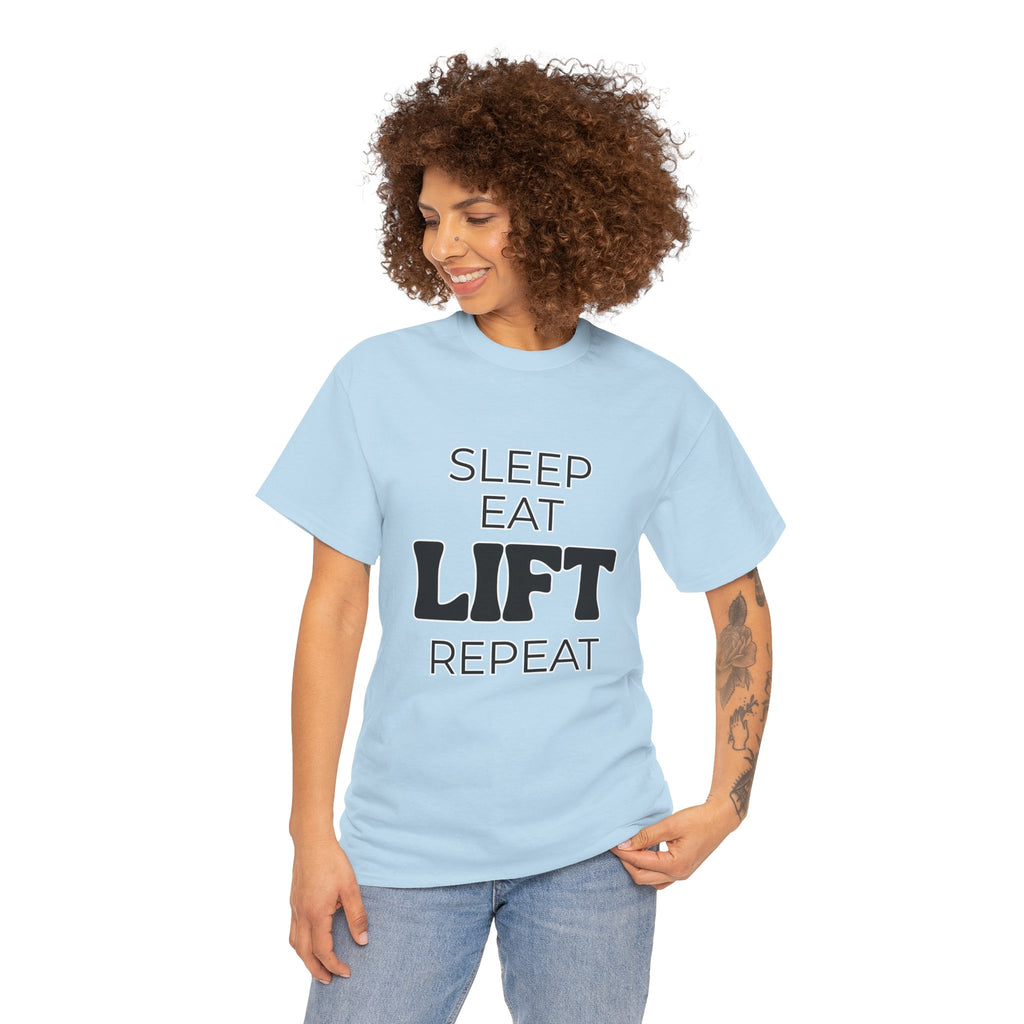 Sleep Eat Lift Repeat T-Shirt | Powerlifting Gym Shirt | Weightlifting Gift for Men and Women