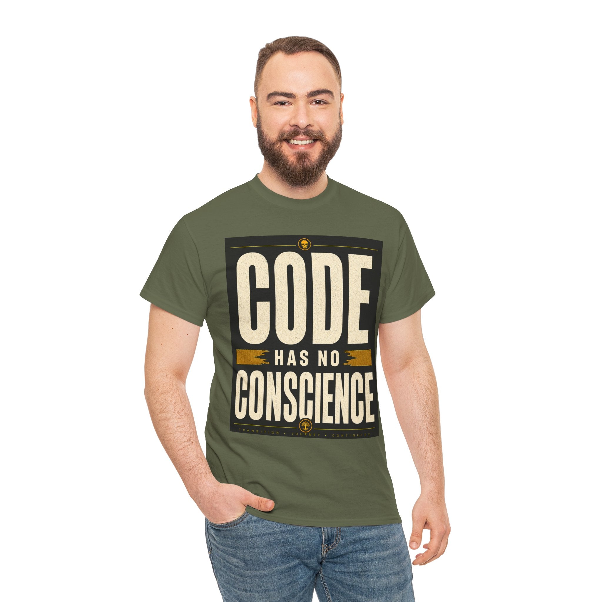 Code Has No Conscience T Shirt – Retro AI Philosophy Graphic Tee