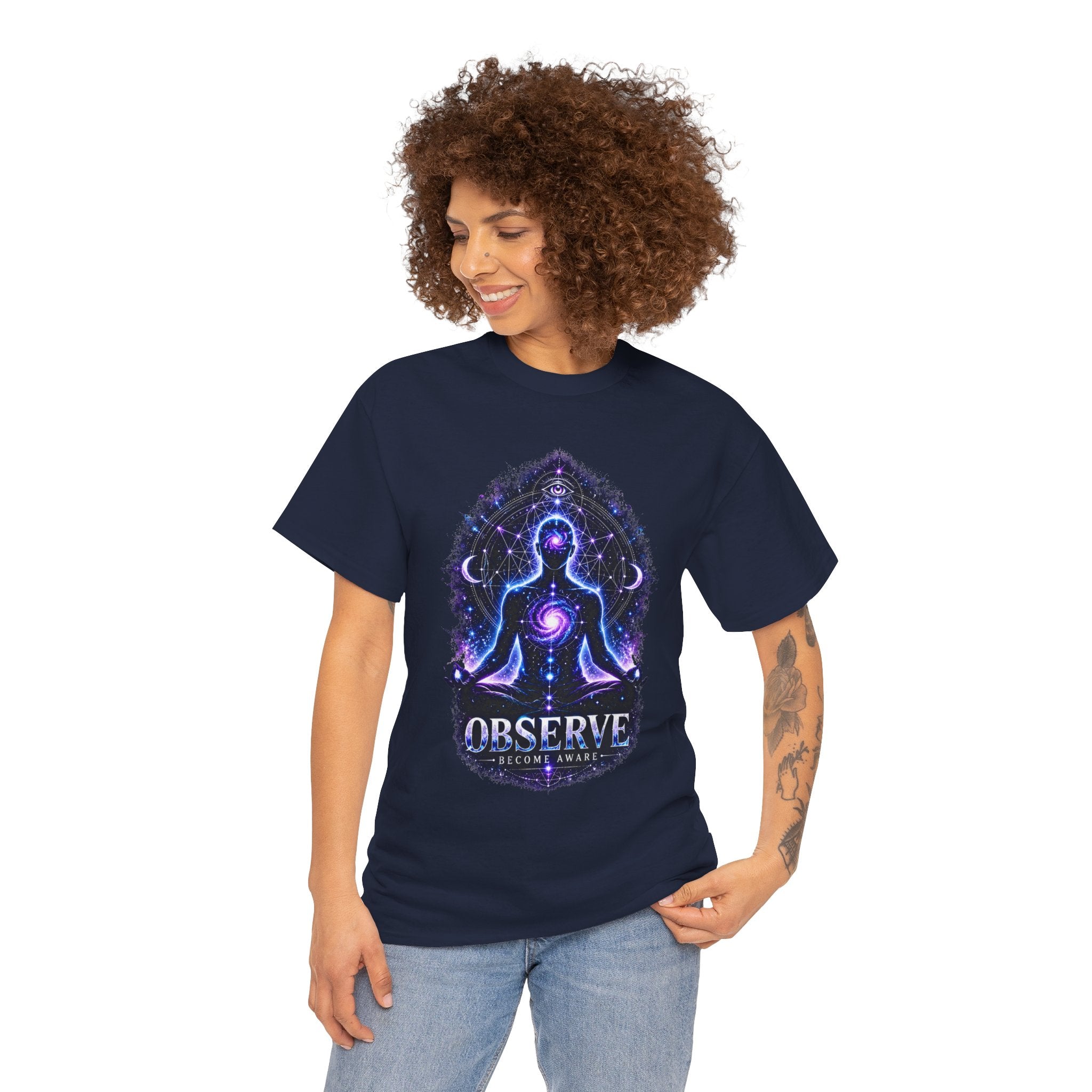 Observe Meditation T Shirt – Third Eye Chakra Spiritual Yoga Graphic Tee