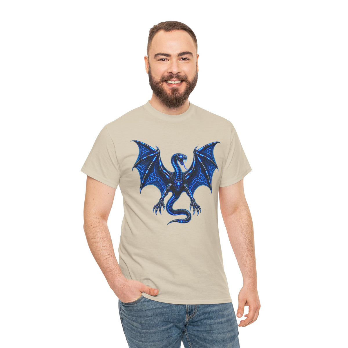 Snake-Headed Bat Cyberpunk Graphic T-Shirt | WildOrbit