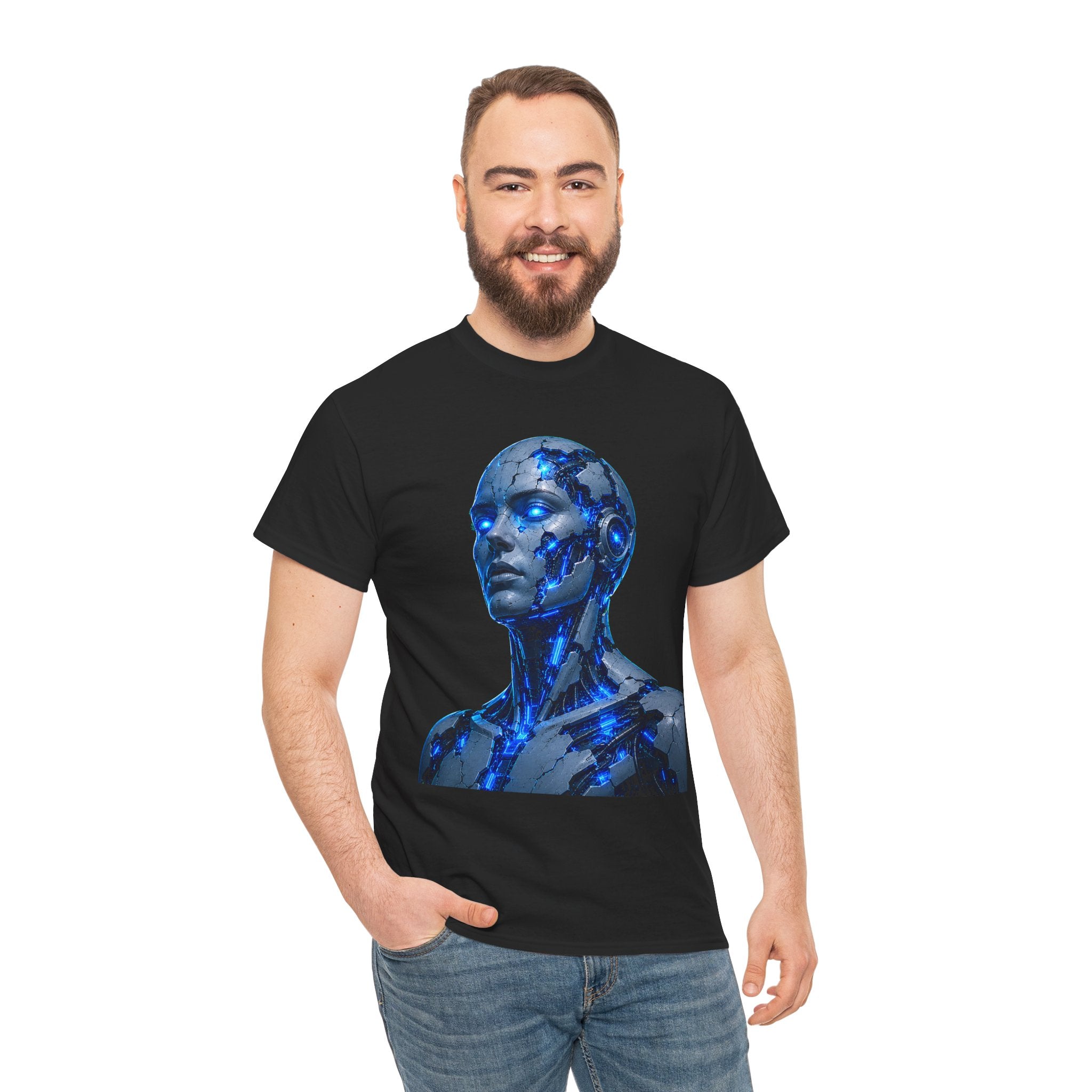 Broken Android Cyberpunk Graphic T-Shirt | WildOrbit