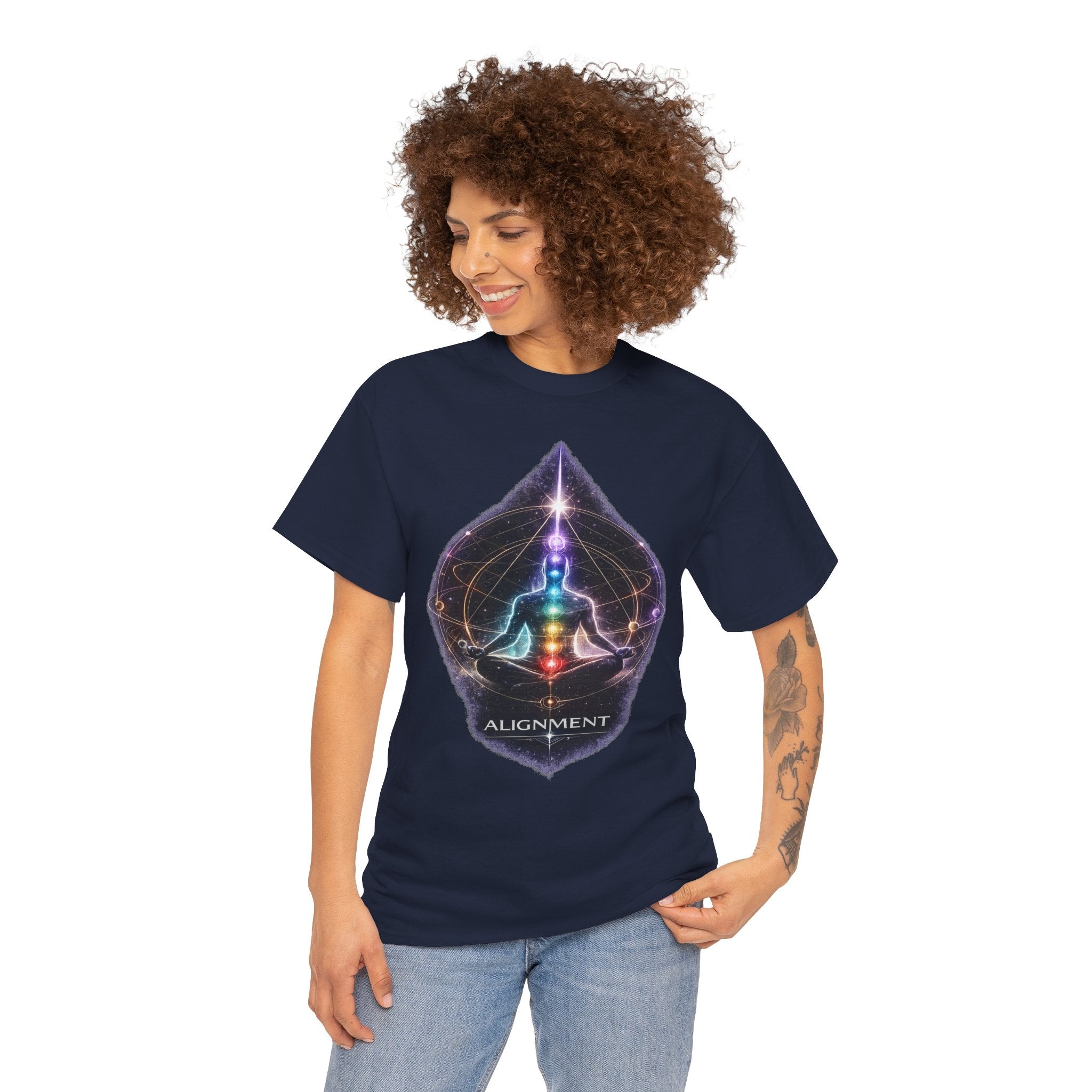 Alignment Chakra Meditation T Shirt – Spiritual Energy Yoga Graphic Tee