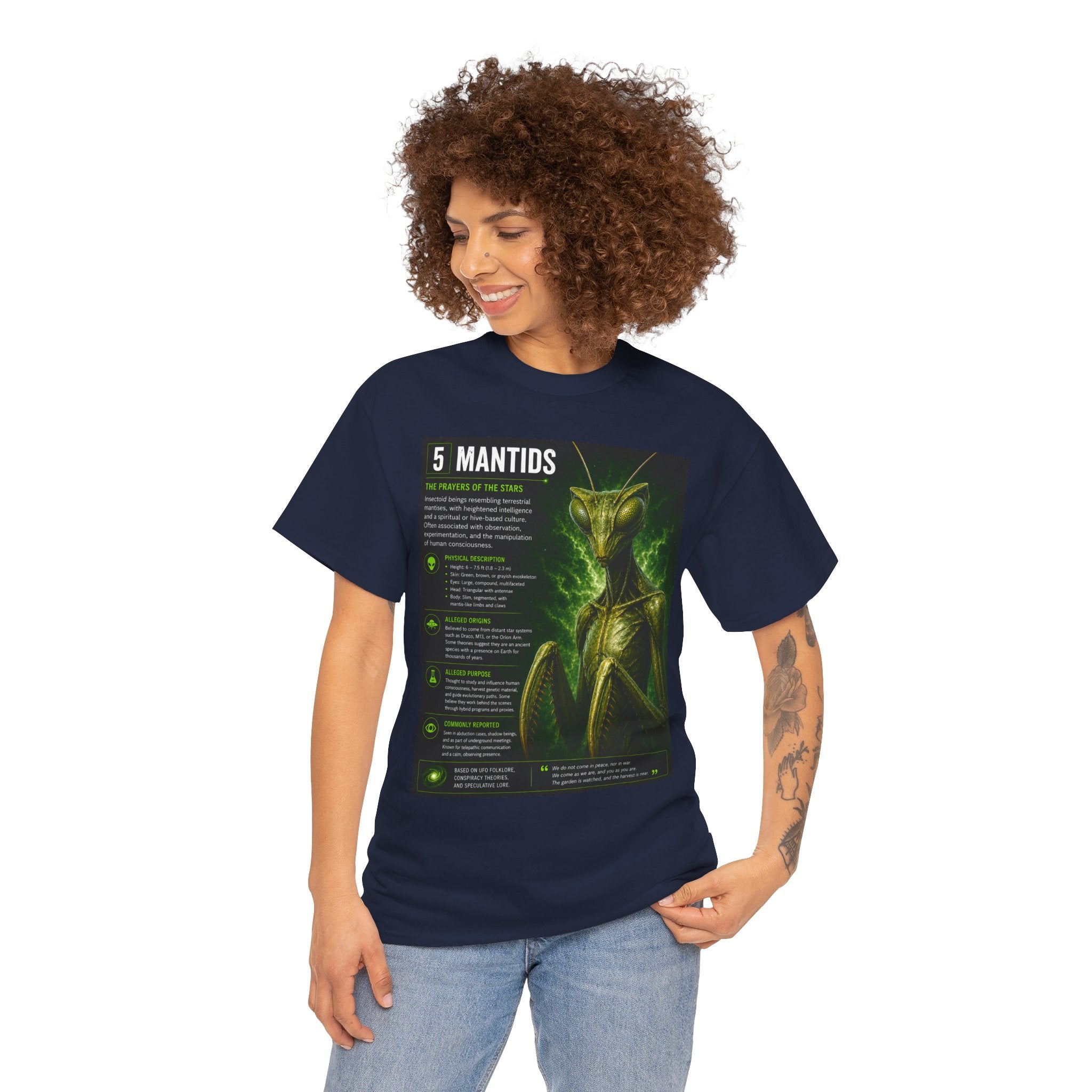 Mantids Alien T-Shirt – Ancient Aliens Mantids Sci-Fi Graphic Tee for UFO & Paranormal Fans