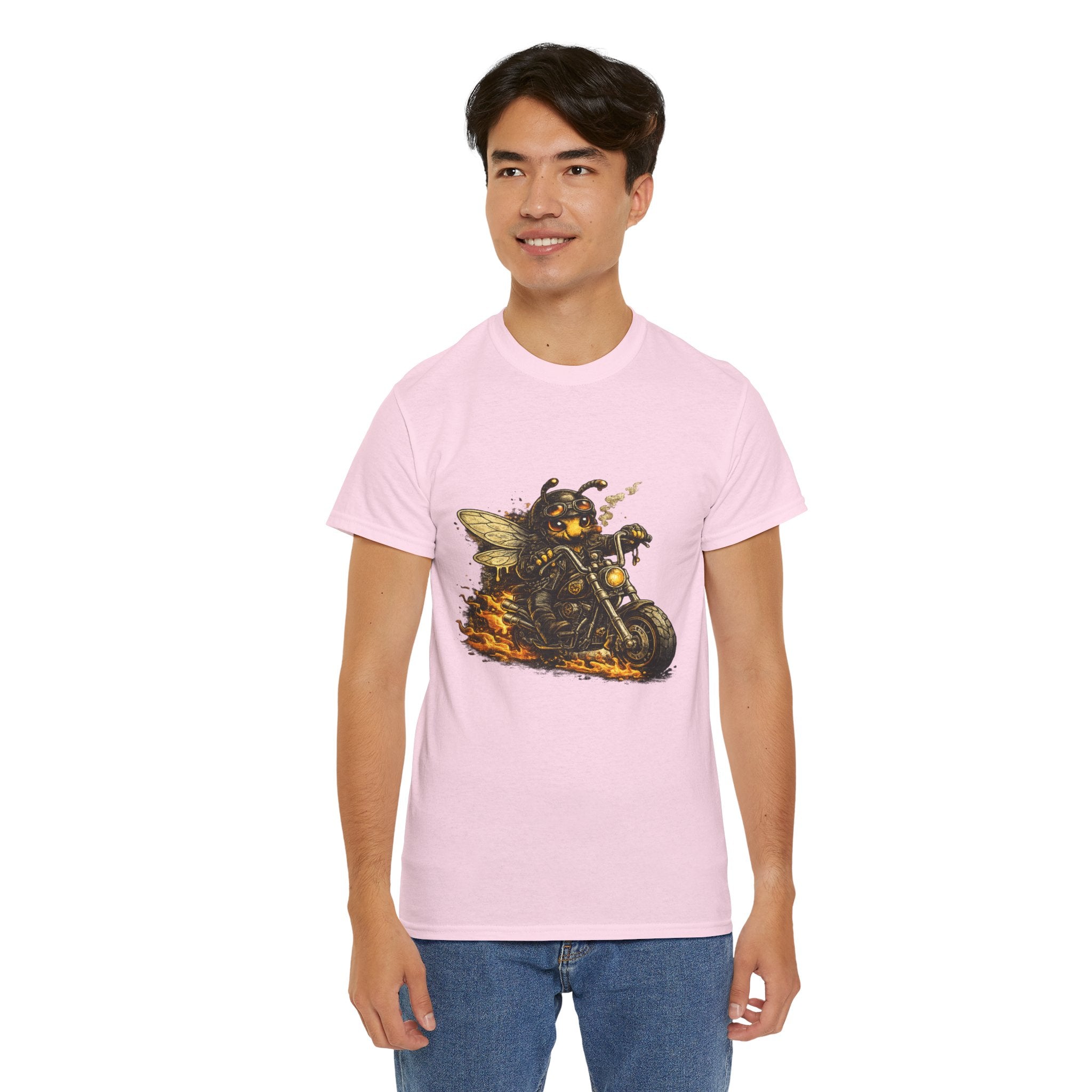 Biker Bee T Shirt – Funny Motorcycle Bee Graphic Tee for Biker & Bee Lovers