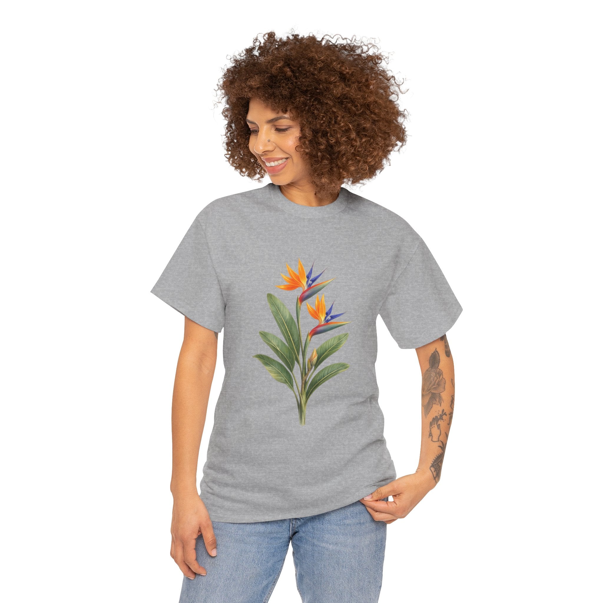 Bird of Paradise Flower T-Shirt – Tropical Botanical Graphic Tee for Summer & Island Style