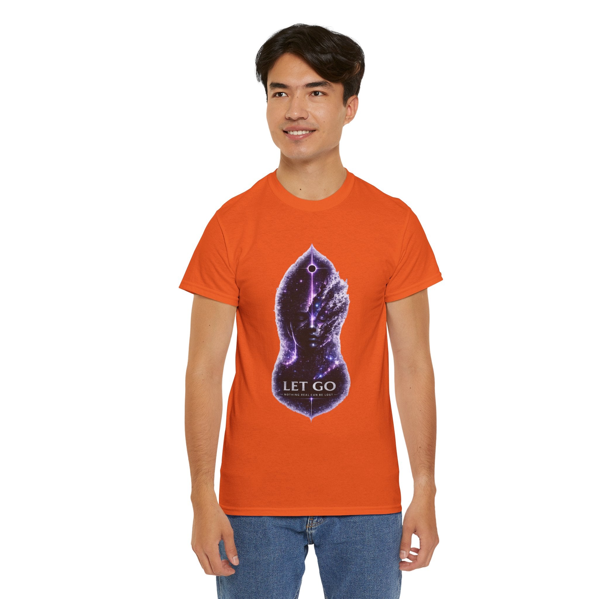 Let Go Spiritual Meditation T Shirt – Cosmic Mindfulness Graphic Tee