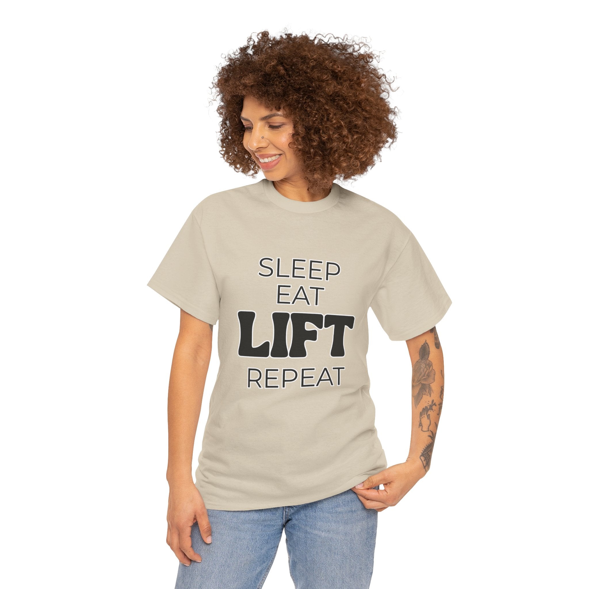 Sleep Eat Lift Repeat T-Shirt | Powerlifting Gym Shirt | Weightlifting Gift for Men and Women