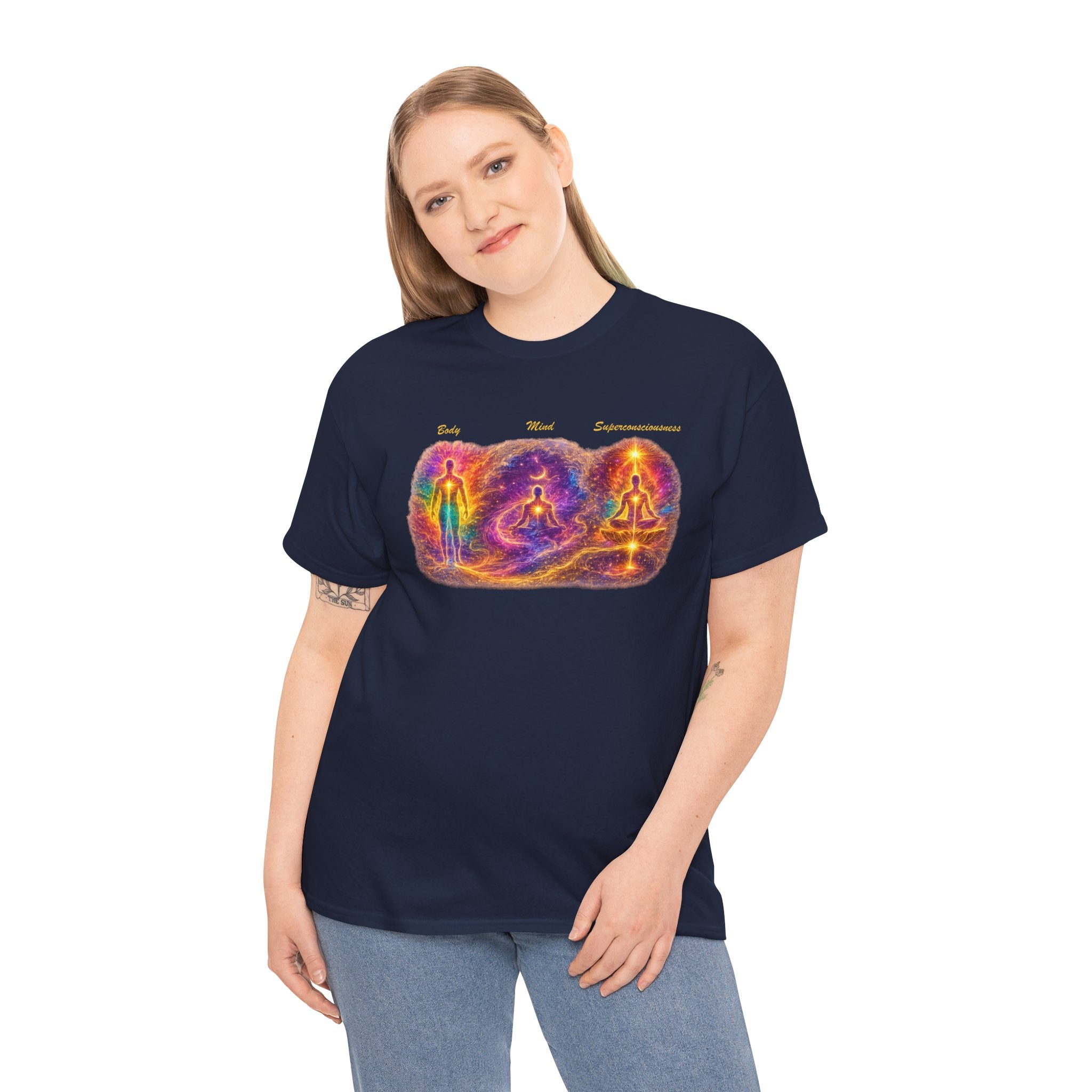 Body Mind Superconsciousness Meditation T Shirt – Chakra Healing Yoga Graphic Tee