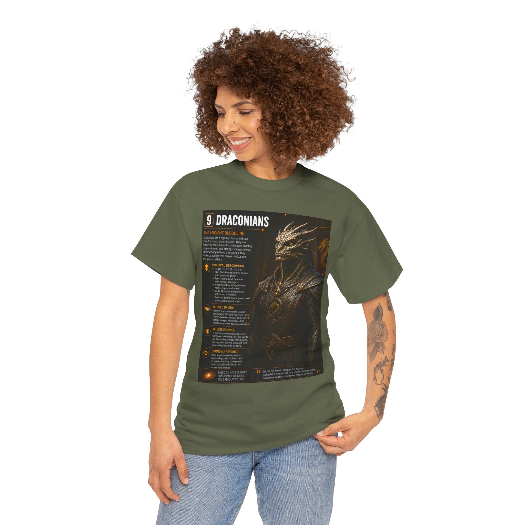 Draconian Alien Species Guide Shirt – Ancient Reptilian Extraterrestrial Graphic Tee