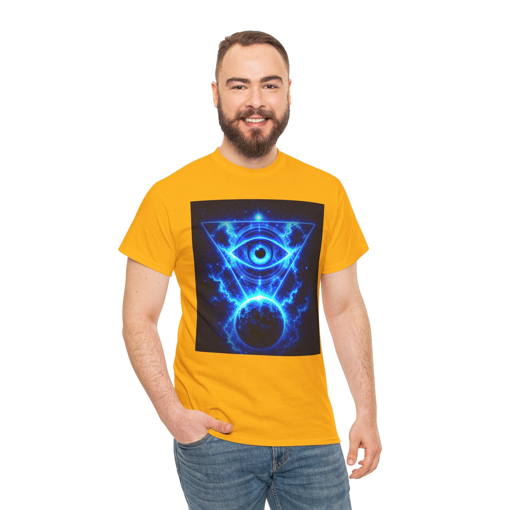 Sci Fi Cosmic Third Eye T Shirt – Electric Blue Occult Graphic Tee