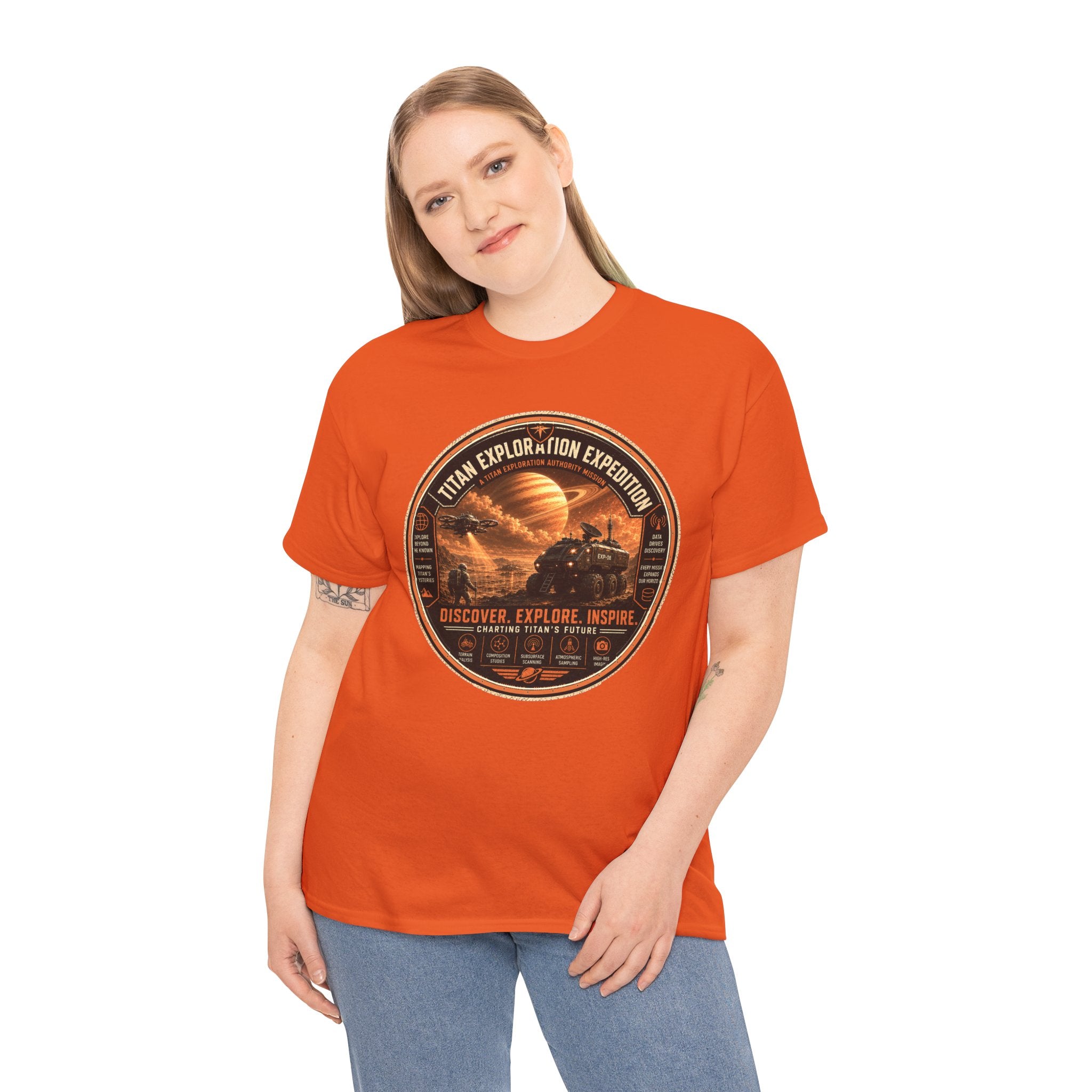 Titan Exploration Expedition T Shirt – Retro Sci Fi Space Adventure Graphic Tee