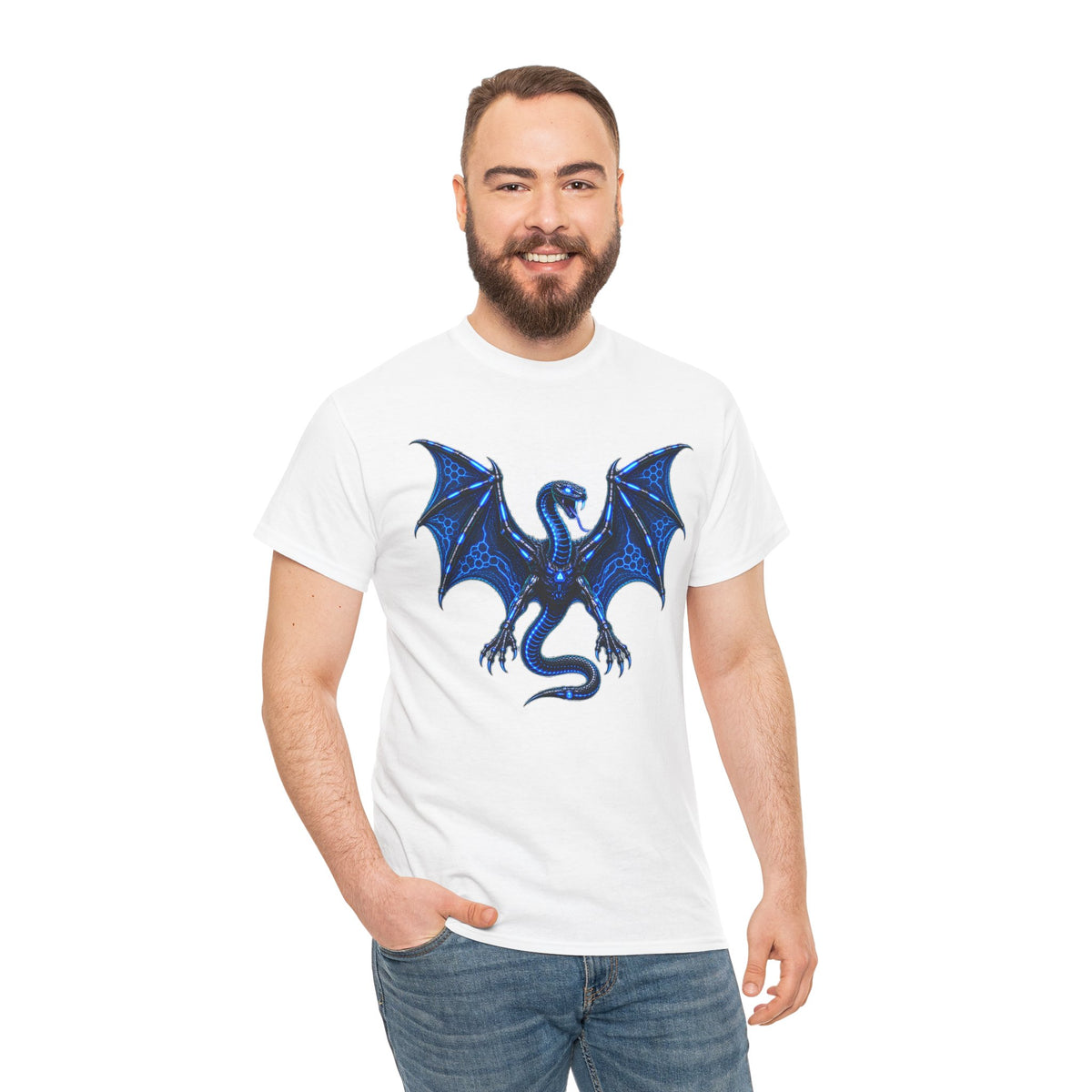 Snake-Headed Bat Cyberpunk Graphic T-Shirt | WildOrbit